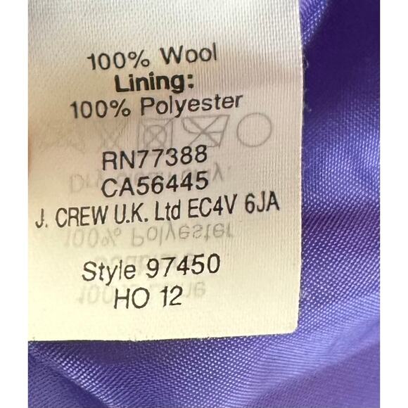 2/$30 J. Crew Pure Wool Crepe V-Neck Dress Purple Fresh Violet 97450 Size 00 - Picture 12 of 13